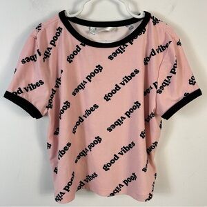 Urban Kids Pink 'Good Vibes' Short Sleeve Tee Youth M